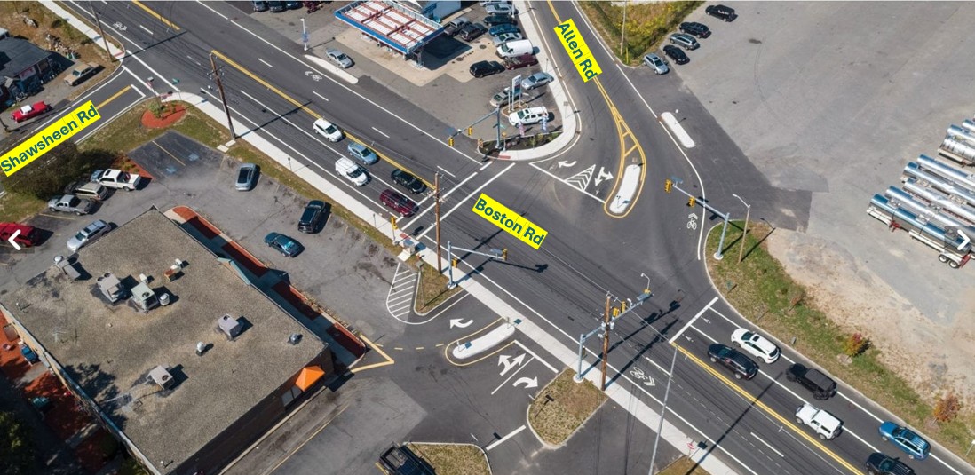 Boston Road & Allen Road Intersection Improvements (Post-Construction Photograph) Source: BETA Group, Inc.
